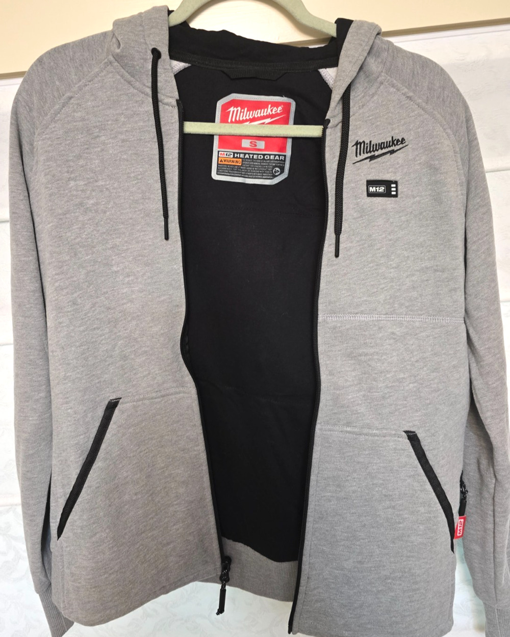 Milwaukee M12 Heated Gear Hoodie Size Small Gray Full Zip Jacket No Battery